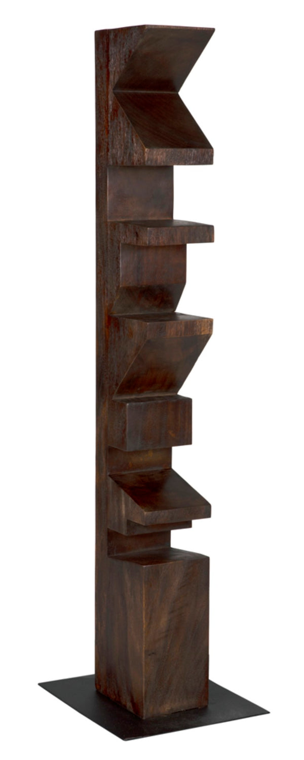 Noir Totem Statue, Hand-Hewn Munggur Teak Art Piece – Contemporary Design for Modern Interiors & Spaces AE-69