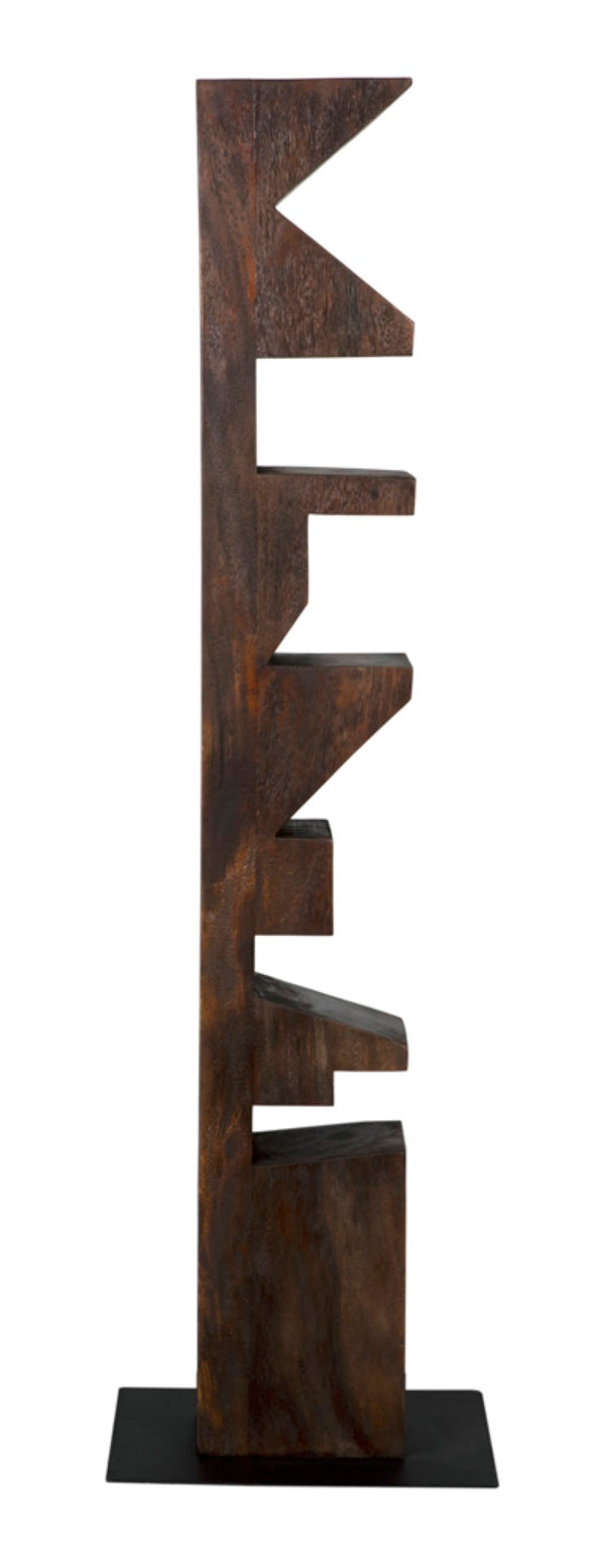 Noir Totem Statue, Hand-Hewn Munggur Teak Art Piece – Contemporary Design for Modern Interiors & Spaces AE-69