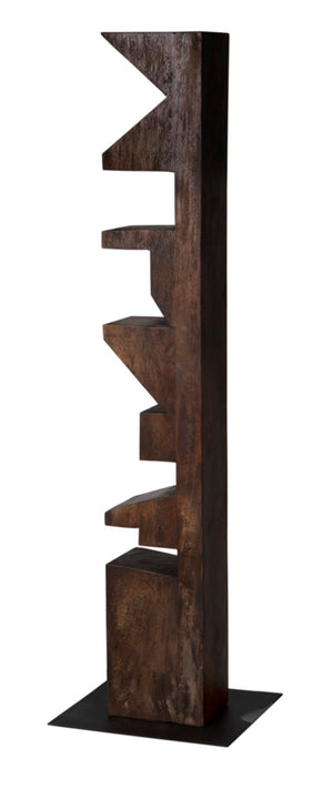 Noir Totem Statue, Hand-Hewn Munggur Teak Art Piece – Contemporary Design for Modern Interiors & Spaces AE-69