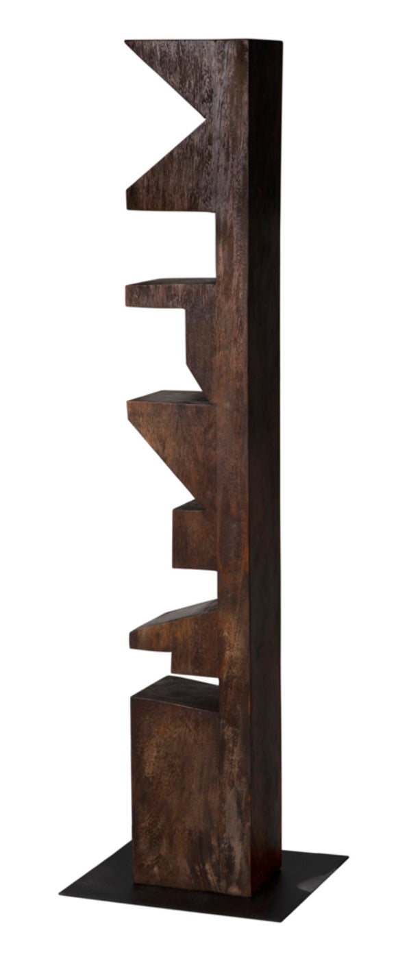 Noir Totem Statue, Hand-Hewn Munggur Teak Art Piece – Contemporary Design for Modern Interiors & Spaces AE-69