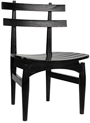 Noir Azumi Chair - Eastern-Inspired Charcoal Black Accent Seat for Dining & Living Spaces, Timeless Design AE-73CHB