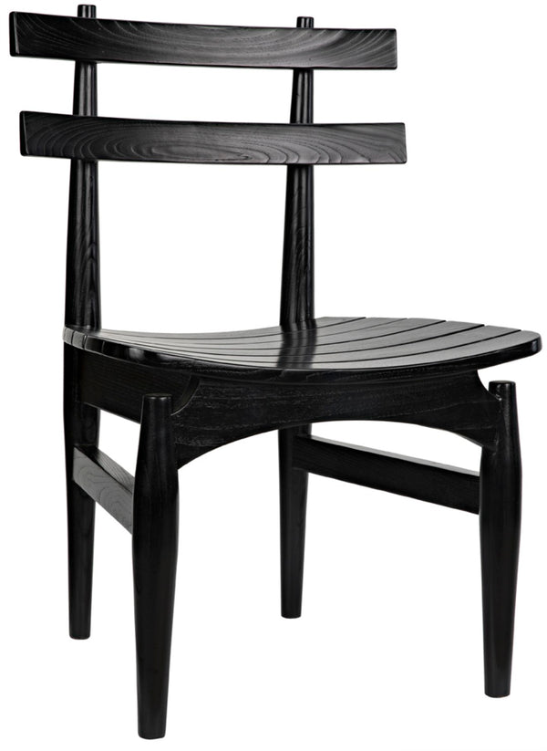 Noir Azumi Chair - Eastern-Inspired Charcoal Black Accent Seat for Dining & Living Spaces, Timeless Design AE-73CHB