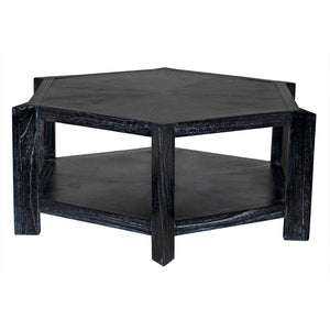 Noir Yuhuda Coffee Table, Cinder Black - Urban Modern Centerpiece with Durable Mindi Wood for Stylish Living AE-80CB