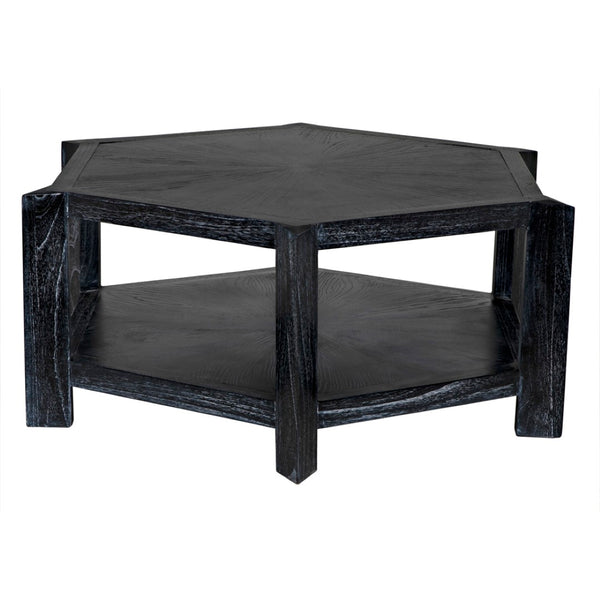 Noir Yuhuda Coffee Table, Cinder Black - Urban Modern Centerpiece with Durable Mindi Wood for Stylish Living AE-80CB