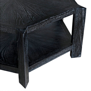 Noir Yuhuda Coffee Table, Cinder Black - Urban Modern Centerpiece with Durable Mindi Wood for Stylish Living AE-80CB