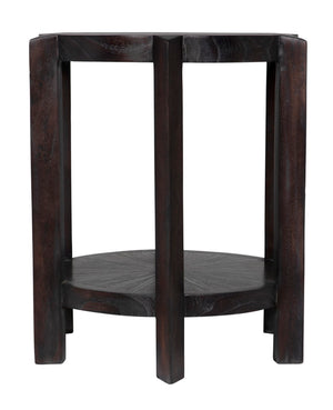 Noir Yuhuda Small Side Table - Artisan-Crafted Mindi Wood with Sombre Finish for Stylish Living Spaces AE-81SR