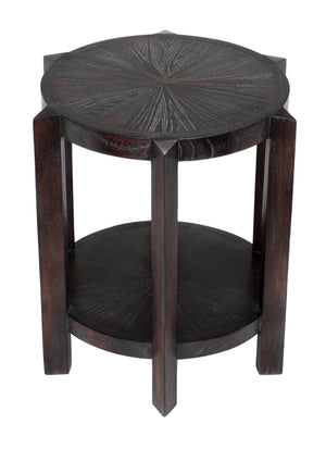 Noir Yuhuda Small Side Table - Artisan-Crafted Mindi Wood with Sombre Finish for Stylish Living Spaces AE-81SR