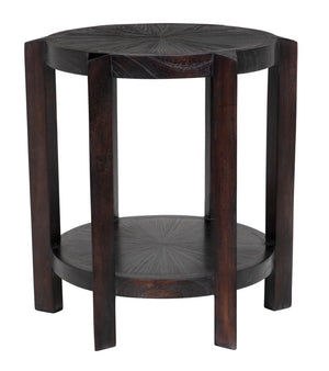 Noir Yuhuda Small Side Table - Artisan-Crafted Mindi Wood with Sombre Finish for Stylish Living Spaces AE-81SR
