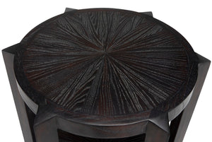 Noir Yuhuda Small Side Table - Artisan-Crafted Mindi Wood with Sombre Finish for Stylish Living Spaces AE-81SR