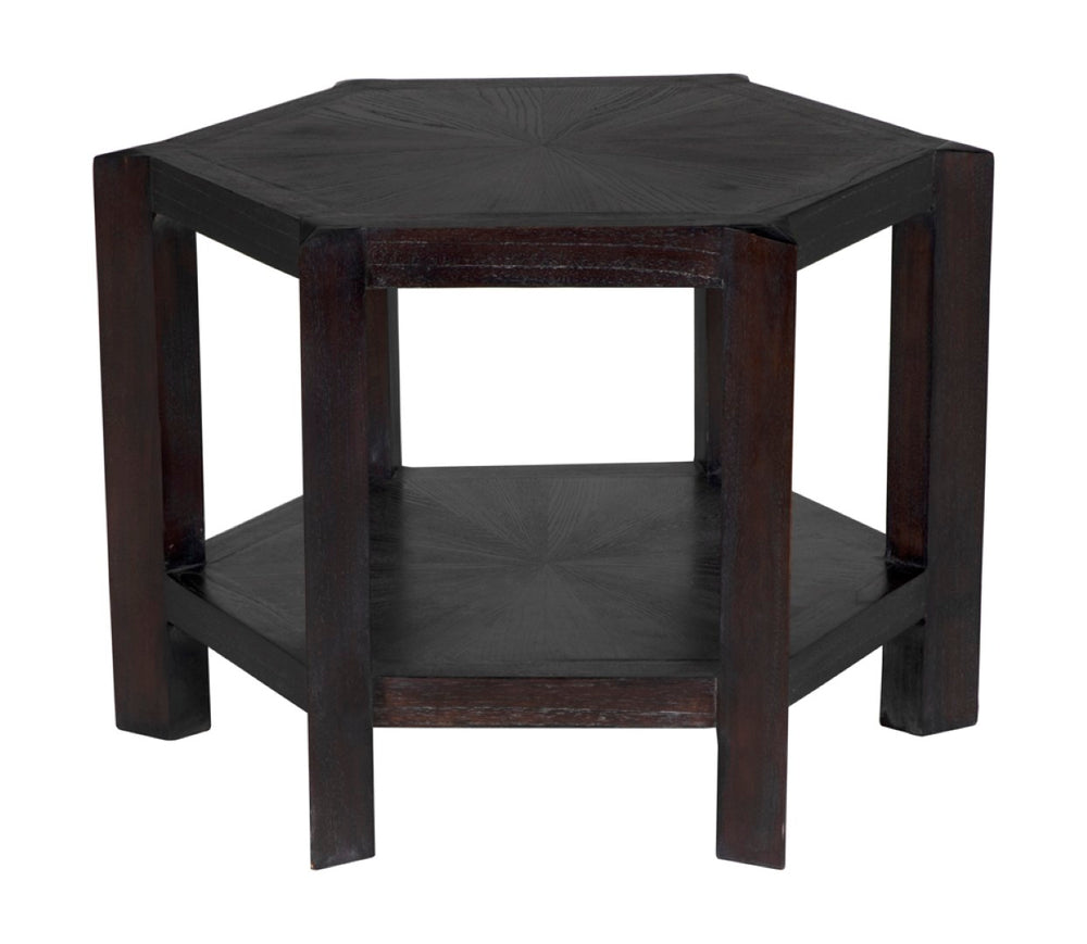 Noir Yehuda Large Side Table - Artisan-Crafted Solid Mindi Wood with Sombre Finish for Modern Spaces AE-82SR