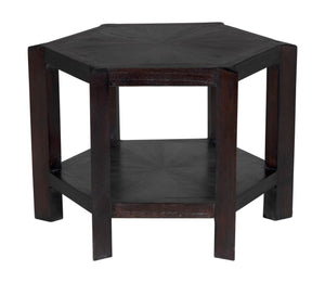 Noir Yehuda Large Side Table - Artisan-Crafted Solid Mindi Wood with Sombre Finish for Modern Spaces AE-82SR