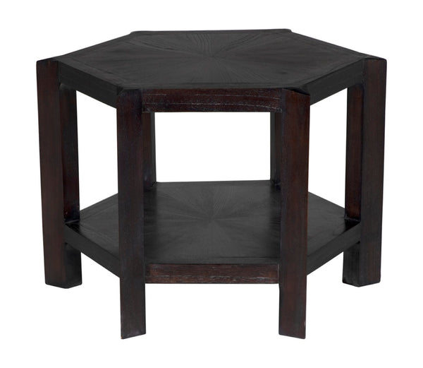 Noir Yehuda Large Side Table - Artisan-Crafted Solid Mindi Wood with Sombre Finish for Modern Spaces AE-82SR
