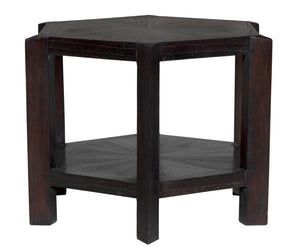 Noir Yehuda Large Side Table - Artisan-Crafted Solid Mindi Wood with Sombre Finish for Modern Spaces AE-82SR