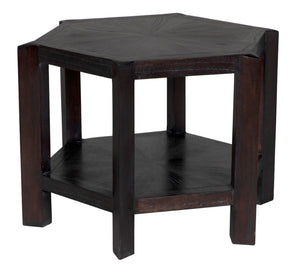 Noir Yehuda Large Side Table - Artisan-Crafted Solid Mindi Wood with Sombre Finish for Modern Spaces AE-82SR