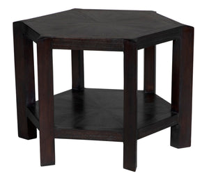 Noir Yehuda Large Side Table - Artisan-Crafted Solid Mindi Wood with Sombre Finish for Modern Spaces AE-82SR