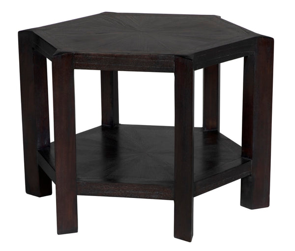 Noir Yehuda Large Side Table - Artisan-Crafted Solid Mindi Wood with Sombre Finish for Modern Spaces AE-82SR