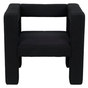 Noir Felix Chair - Elegant Black Cotton Upholstered Occasional Chair for Living Room Comfort & Style AE-87