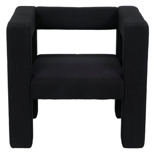 Noir Felix Chair - Elegant Black Cotton Upholstered Occasional Chair for Living Room Comfort & Style AE-87