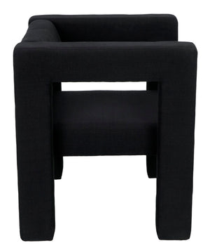 Noir Felix Chair - Elegant Black Cotton Upholstered Occasional Chair for Living Room Comfort & Style AE-87