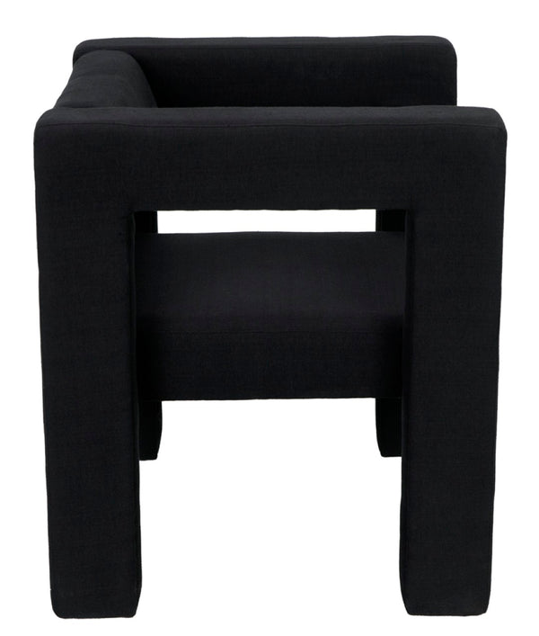 Noir Felix Chair - Elegant Black Cotton Upholstered Occasional Chair for Living Room Comfort & Style AE-87