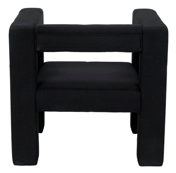 Noir Felix Chair - Elegant Black Cotton Upholstered Occasional Chair for Living Room Comfort & Style AE-87