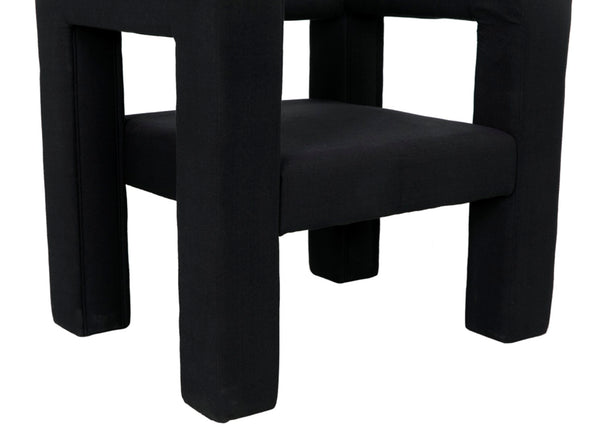 Noir Felix Chair - Elegant Black Cotton Upholstered Occasional Chair for Living Room Comfort & Style AE-87