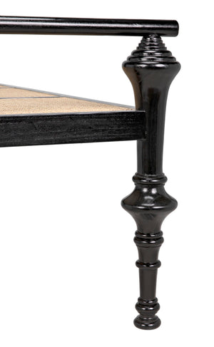 Noir Indochine Bench - Timeless Mindi Wood with Hand-Woven Caning for Modern, Elegant Home Seating Solutions AE-93CHB