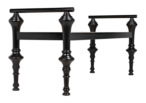 Noir Indochine Bench - Timeless Mindi Wood with Hand-Woven Caning for Modern, Elegant Home Seating Solutions AE-93CHB