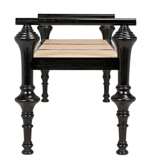 Noir Indochine Bench - Timeless Mindi Wood with Hand-Woven Caning for Modern, Elegant Home Seating Solutions AE-93CHB