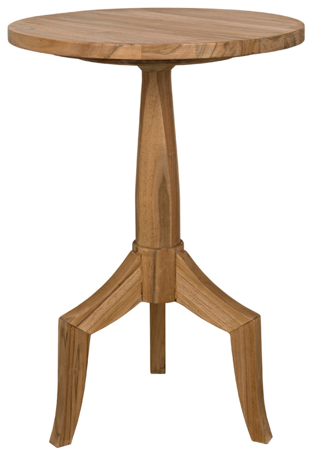 Noir Atomic Teak Table - Hand-Carved Accent Table with Tri-Leg Design for Modern Living Spaces, 20" x 20" AF-28