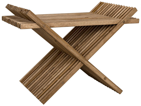 Noir Dede Stool - Versatile Teak Seating with Rustic Charm for Entryways, Spas, and Modern Interiors AF-32