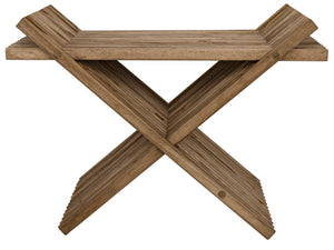 Noir Dede Stool - Versatile Teak Seating with Rustic Charm for Entryways, Spas, and Modern Interiors AF-32