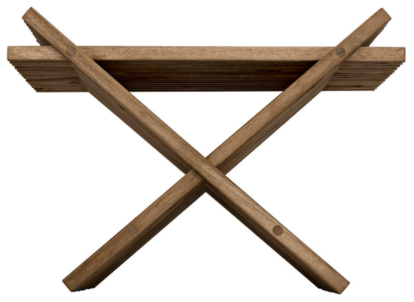 Noir Dede Stool - Versatile Teak Seating with Rustic Charm for Entryways, Spas, and Modern Interiors AF-32