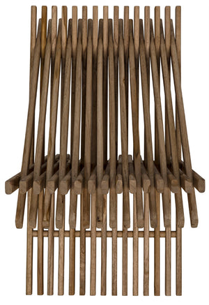 Noir Dede Stool - Versatile Teak Seating with Rustic Charm for Entryways, Spas, and Modern Interiors AF-32