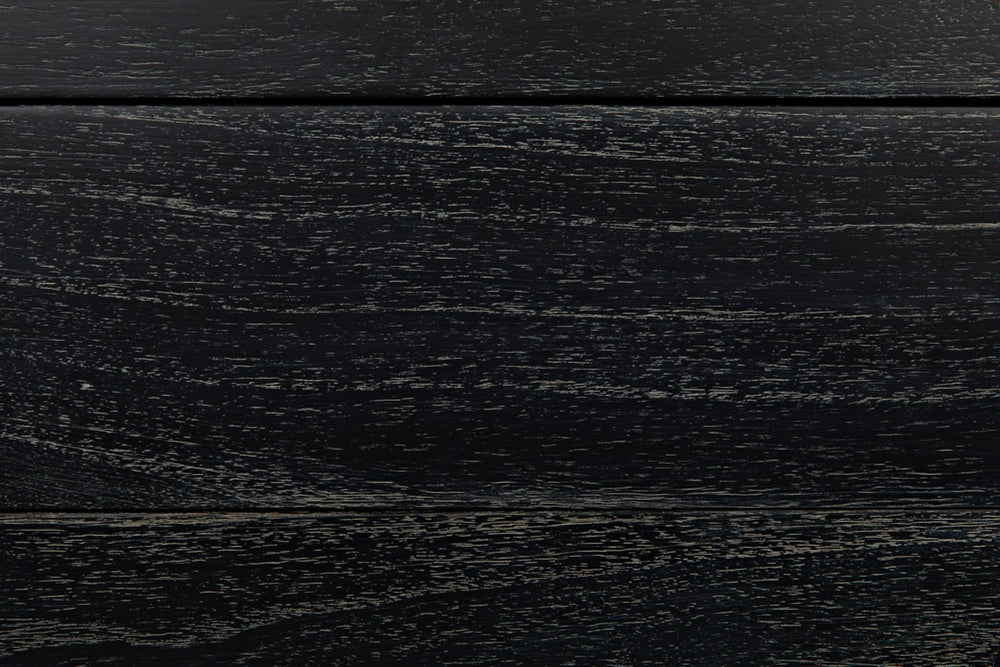 Noir Bart Chest - Cinder Black Mid-Century Modern Storage Unit with Natural Wood Grain & Brass Accents AF-44CB