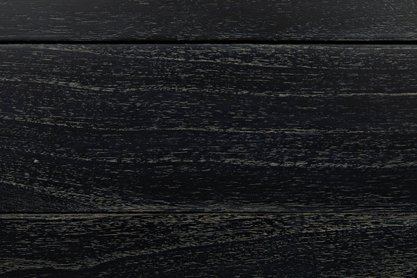 Noir Bart Chest - Cinder Black Mid-Century Modern Storage Unit with Natural Wood Grain & Brass Accents AF-44CB