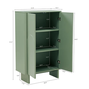 Manhattan Comfort Ella Accent Cabinet - Effortlessly Elegant Storage Solution With Adjustable Shelves For Any Room Sage Green Mdf Af003-gr