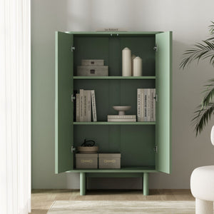 Manhattan Comfort Ella Accent Cabinet - Effortlessly Elegant Storage Solution With Adjustable Shelves For Any Room Sage Green Mdf Af003-gr
