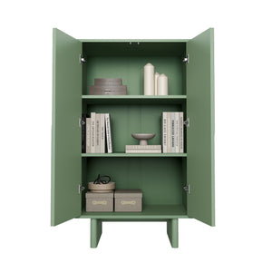 Manhattan Comfort Ella Accent Cabinet - Effortlessly Elegant Storage Solution With Adjustable Shelves For Any Room Sage Green Mdf Af003-gr