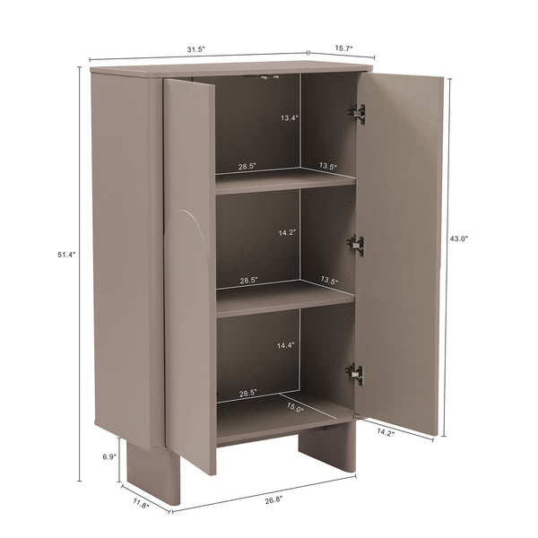 Manhattan Comfort Ella Accent Cabinet - Effortlessly Elegant Storage Solution With Adjustable Shelves For Any Room Mocha Mdf Af003-mo