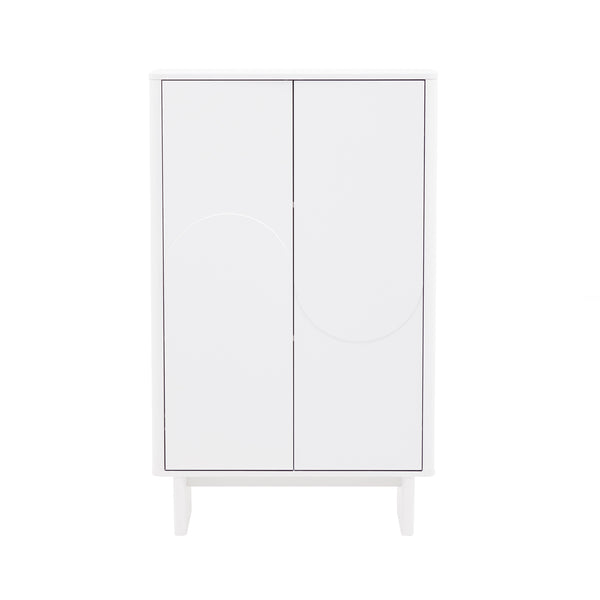 Manhattan Comfort Ella Accent Cabinet - Effortlessly Elegant Storage Solution With Adjustable Shelves For Any Room White Mdf Af003-wh