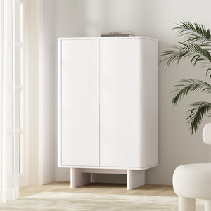 Manhattan Comfort Ella Accent Cabinet - Effortlessly Elegant Storage Solution With Adjustable Shelves For Any Room White Mdf Af003-wh