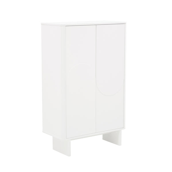 Manhattan Comfort Ella Accent Cabinet - Effortlessly Elegant Storage Solution With Adjustable Shelves For Any Room White Mdf Af003-wh