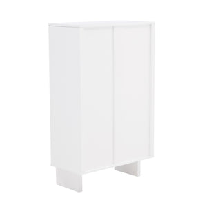 Manhattan Comfort Ella Accent Cabinet - Effortlessly Elegant Storage Solution With Adjustable Shelves For Any Room White Mdf Af003-wh