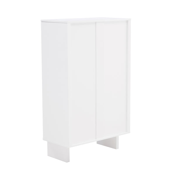 Manhattan Comfort Ella Accent Cabinet - Effortlessly Elegant Storage Solution With Adjustable Shelves For Any Room White Mdf Af003-wh