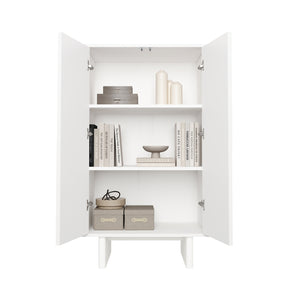 Manhattan Comfort Ella Accent Cabinet - Effortlessly Elegant Storage Solution With Adjustable Shelves For Any Room White Mdf Af003-wh