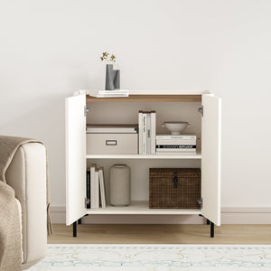 Manhattan Comfort Abbey Accent Cabinet - Elegant Storage Solution With Adjustable Shelves For Stylish Home Organization Maple And Off White Mdp Af004-ow