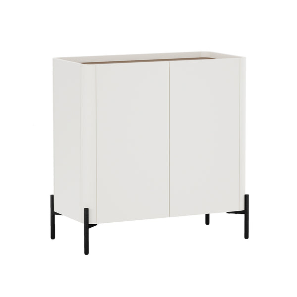 Manhattan Comfort Abbey Accent Cabinet - Elegant Storage Solution With Adjustable Shelves For Stylish Home Organization Maple And Off White Mdp Af004-ow