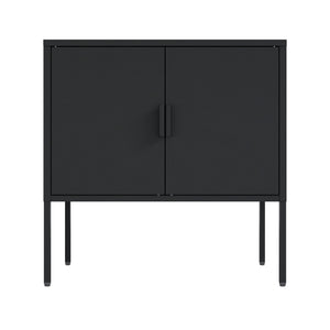 Manhattan Comfort Ava Accent Cabinet - Modern Charm With Adjustable Shelves For Stylish Organization In Any Room Black Steel Af005-bk