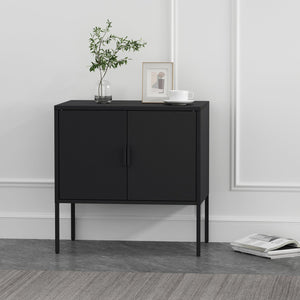 Manhattan Comfort Ava Accent Cabinet - Modern Charm With Adjustable Shelves For Stylish Organization In Any Room Black Steel Af005-bk